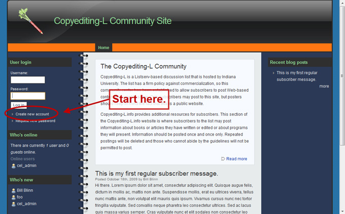 Start at the community page.
