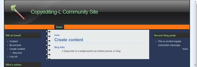 Only blogs are enabled.